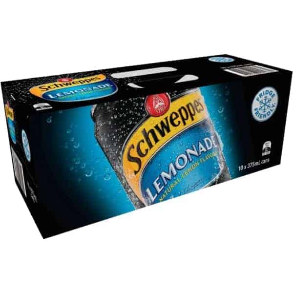 schweppes lemonade can 10x375ml pack