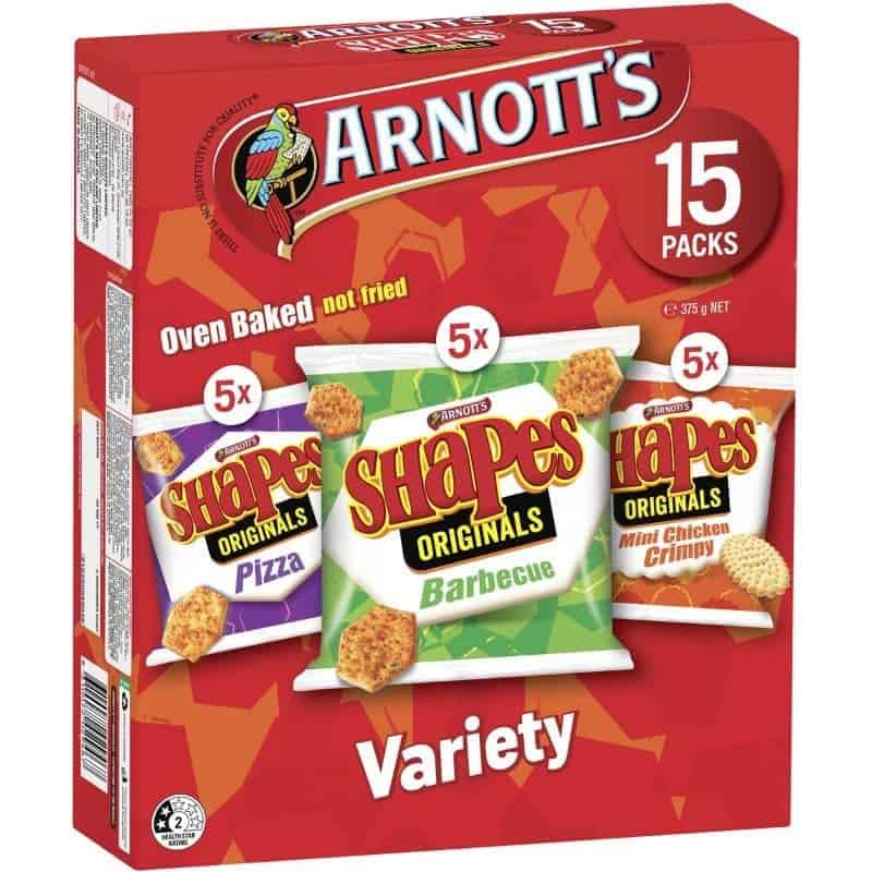 Buy Arnotts Shapes Variety 15 Pack Online | Worldwide Delivery | Australian Food Shop