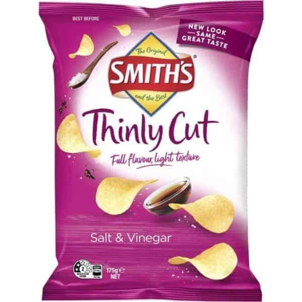 smiths thinly cut chips salt vinegar 175g