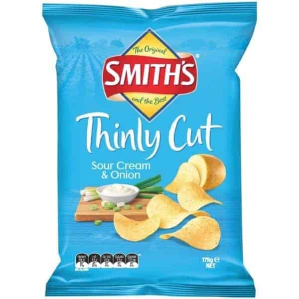 smiths thinly cut chips sour cream onion175g