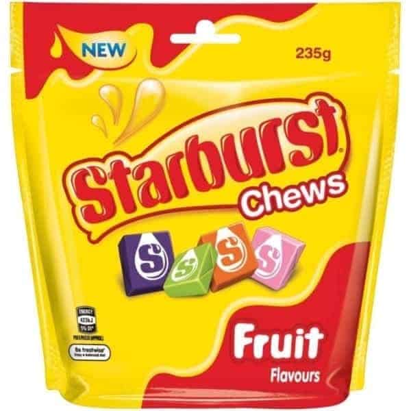 starburst candy fruit chews 165g