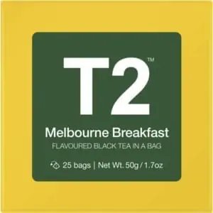 t2 melbourne breakfast black tea bags 25 pack