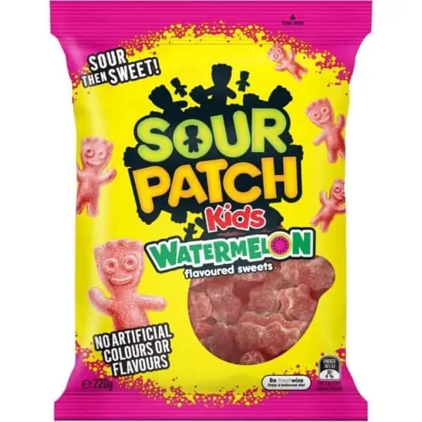 the natural confectionery co sour patch watermelon 220g