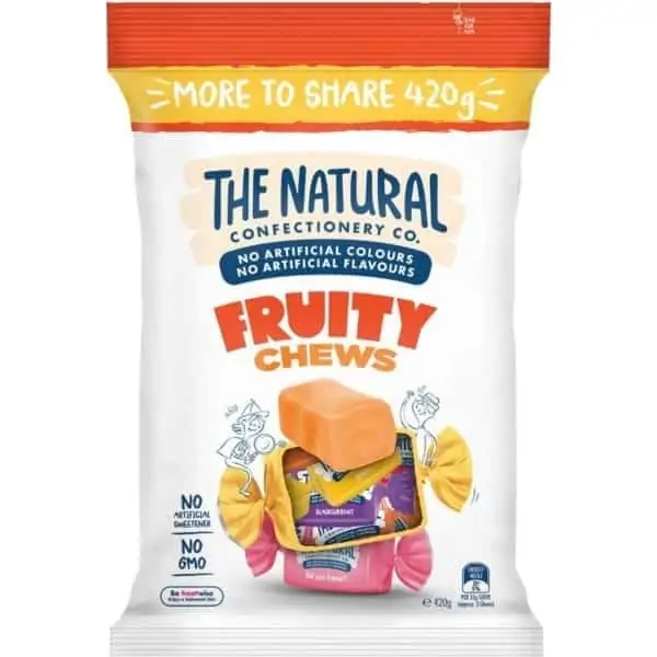 the natural confectionery fruity chews 420g
