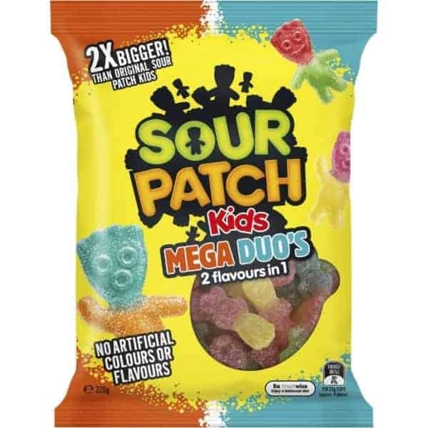 the natural confectionery sour patch kids mega duos 220g