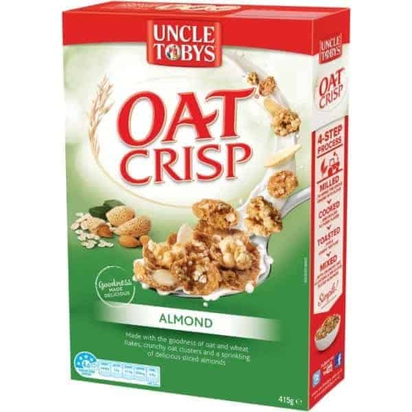 uncle tobys cereal oat crisp almond 415g