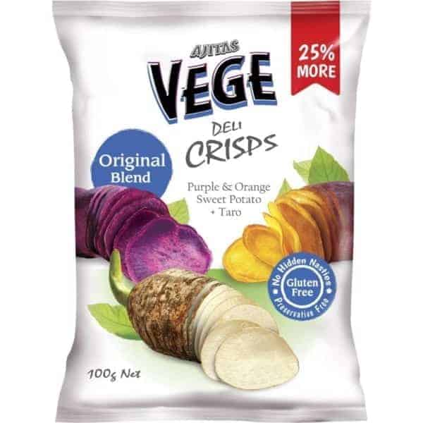 vege chips original deli crisps purple orange sweet potato gluten free 100g