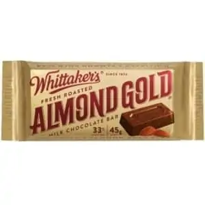 whittakers almond slab milk chocolate 45g bar