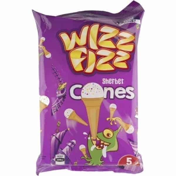 wizz fizz sherbet cones 5 pack 70g