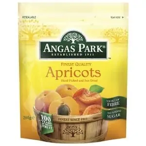 angas park dried large apricots 500g