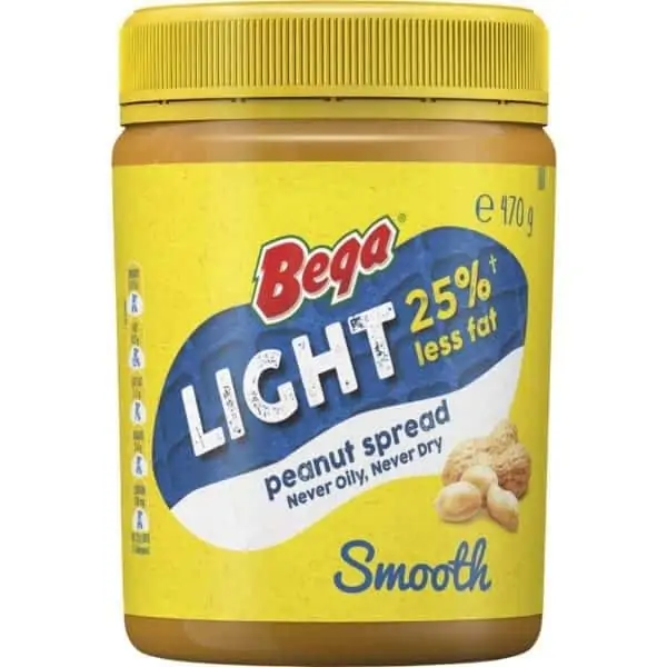 bega light peanut butter smooth 470g