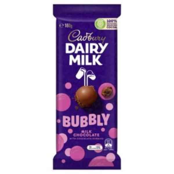 cadbury dairy milk bubbly milk chocolate block