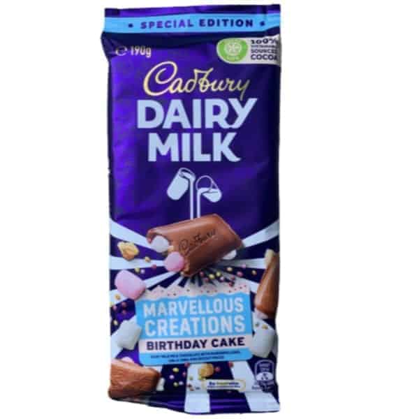 cadbury marvellous creations birthday cake block 190g