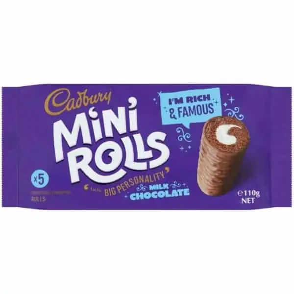 cadbury mini rolls chocolate 5 pack