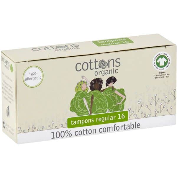 cottons regular 100 cotton tampons 16 pack 1