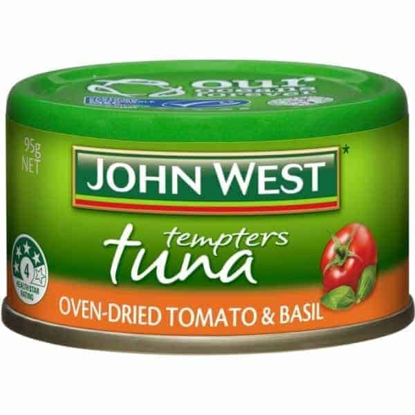 john west tempters tuna oven dried tomato basil 95g