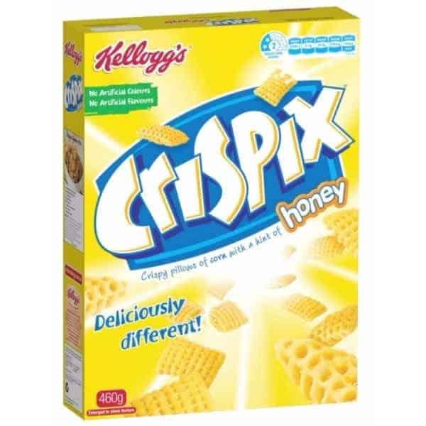 kelloggs crispix honey pillows breakfast cereal 460g