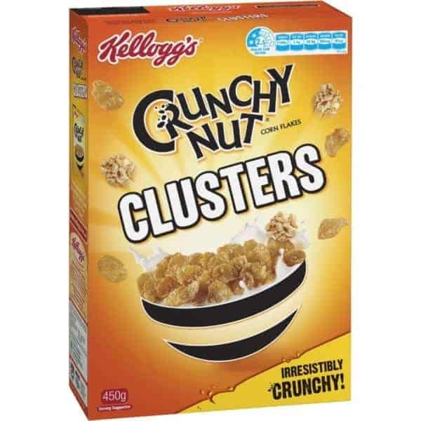 kelloggs crunchy nut clusters breakfast cereal 450g