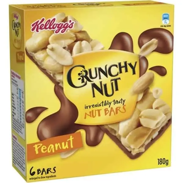kelloggs crunchy nut peanut snack bars 6 pack