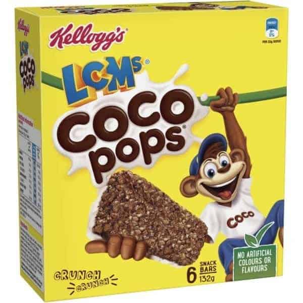 kelloggs lcms coco pops cereal snack bars 132g