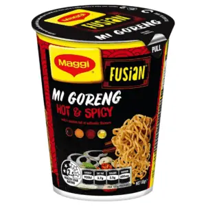 maggi fusian 2 minute instant mi goreng noodle hot spicy cup 65g