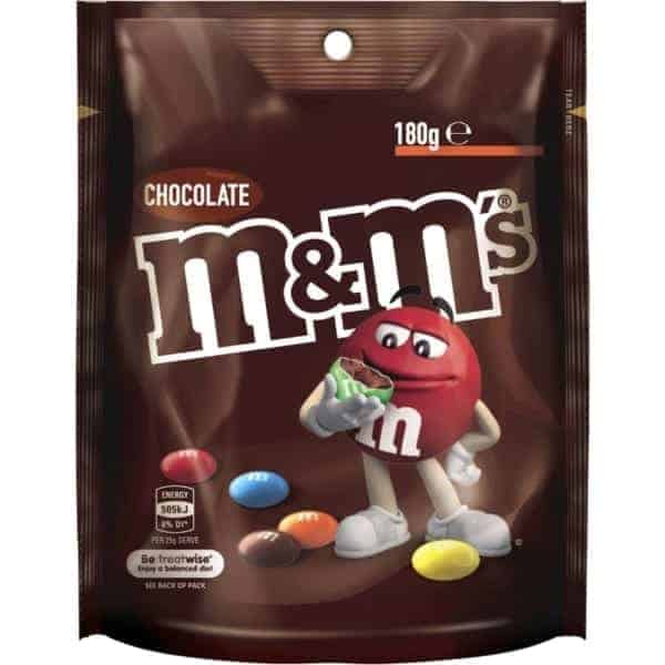 mms milk chocolate medium bag 180g