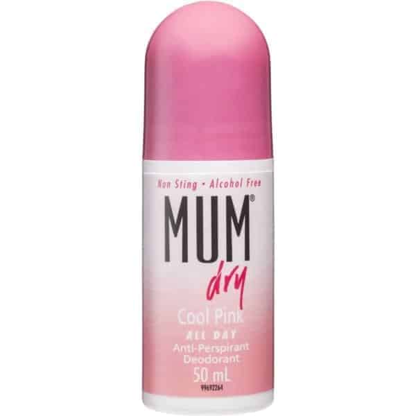 mum anti perspirant deodorant dry cool pink all day 50ml