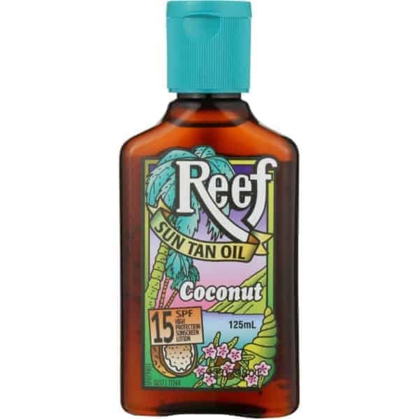 reef tanning spf 15 coconut sun tan oil 125ml