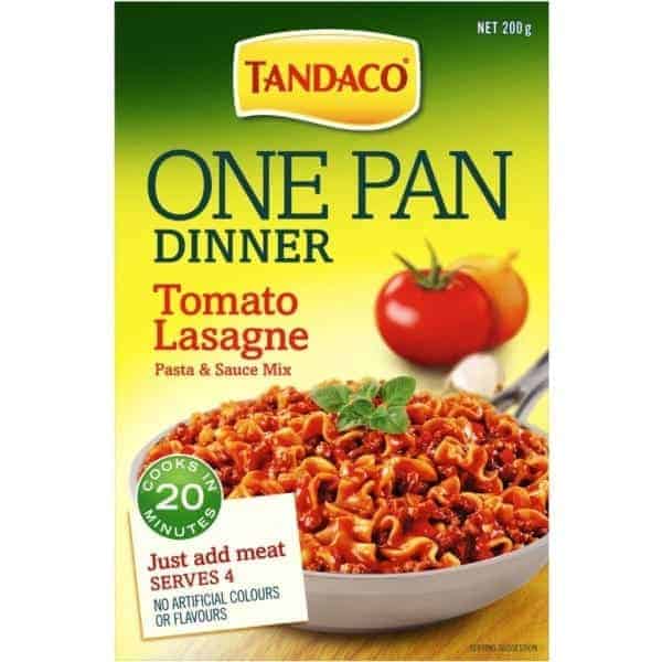 tandaco one pan dinner pasta tomato lasagne 200g