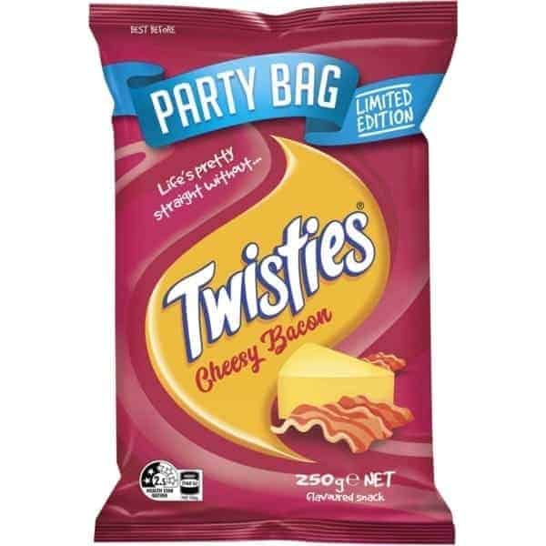 twisties cheesy bacon party bag 250g
