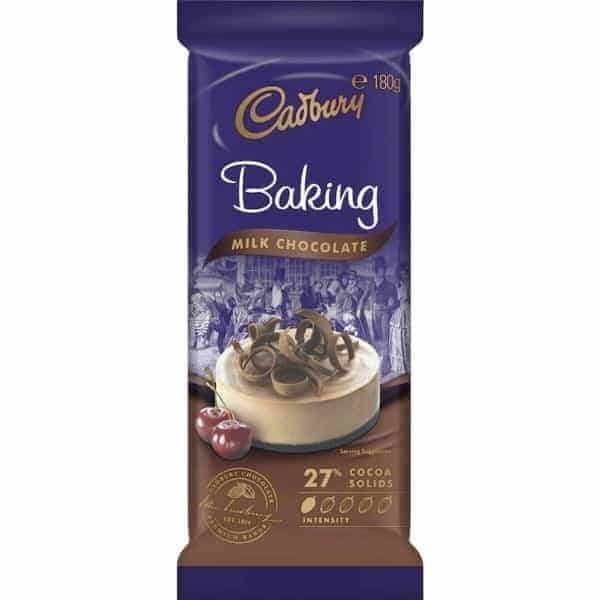 cadbury baking milk chocolate block 180g