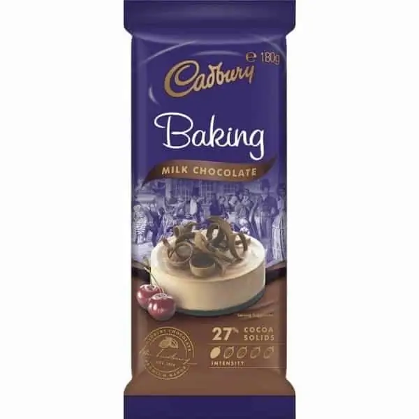 cadbury baking milk chocolate block 180g