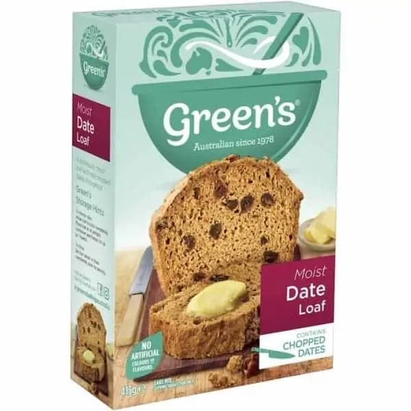 greens cake mix traditional date loaf 415g
