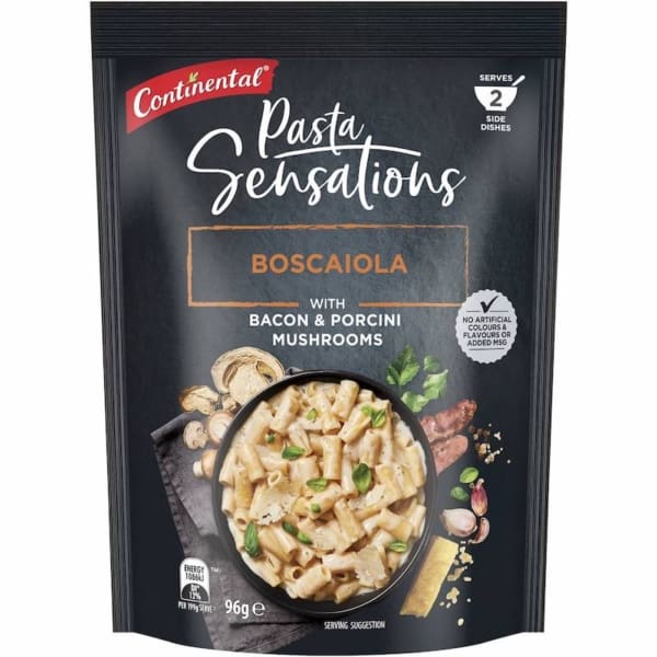 Continental Pasta Sensations With Bacon Parmesan Boscai la Serves 2 96g