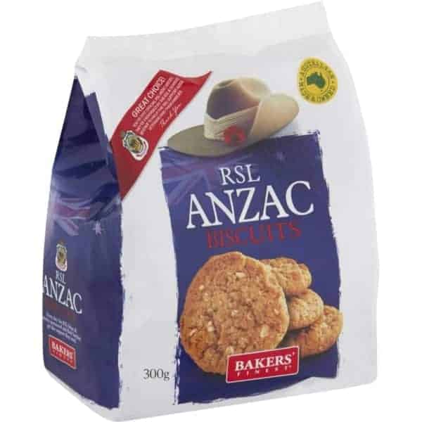 bakers finest rsl anzac biscuits 300g