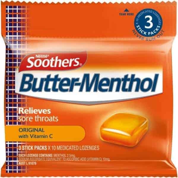 butter menthol throat lozenge 3 pack