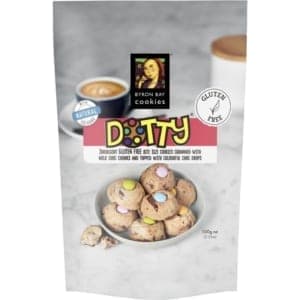 byron bay cookies gluten free dotty cookie bites 100g