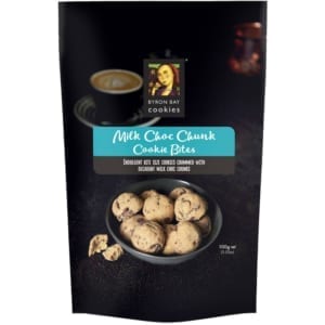 byron bay cookies milk choc chunk cookie bites 100g