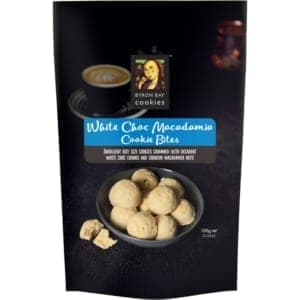 byron bay cookies white choc macadamia cookie bites 100g