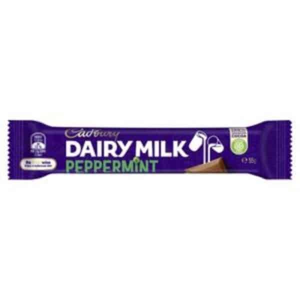 cadbury dairy milk peppermint chocolate bar 55g