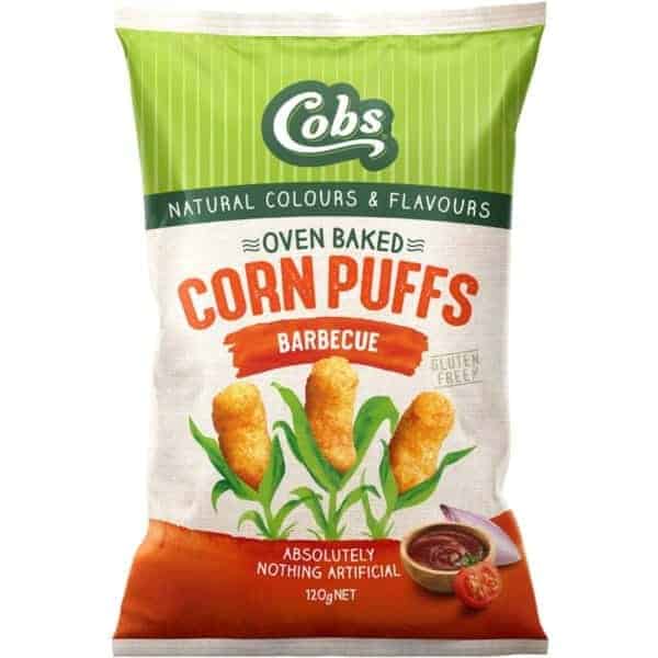 cobs corn puffs barbecue gluten free 120g