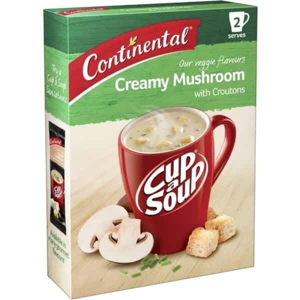 continental cup a soup creamy mushroom with croutons 2 pack