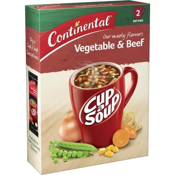 continental cup a soup instant soup hearty vegetable beef 2 pack