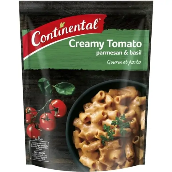 continental pasta creamy tomato parmesan basil 98g