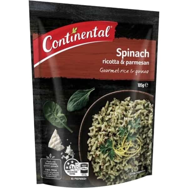 continental rice spinach ricotta parmesan 105g