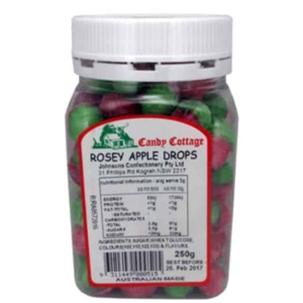cottage candy rosey apple drops 250g