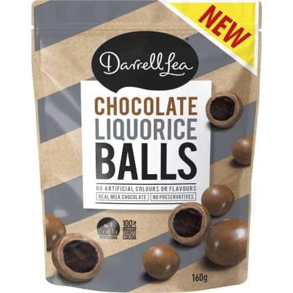 darrell lea chocolate liquorice balls 160g
