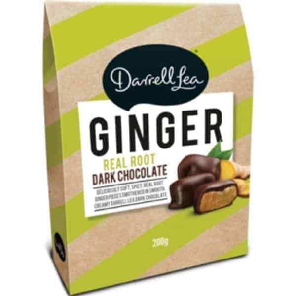 darrell lea dark chocolate ginger gift box 200g