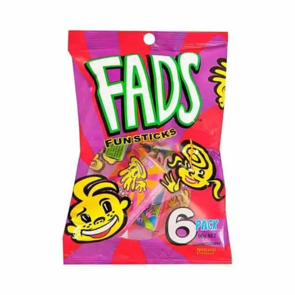 fads fun sticks 6 pack 90g