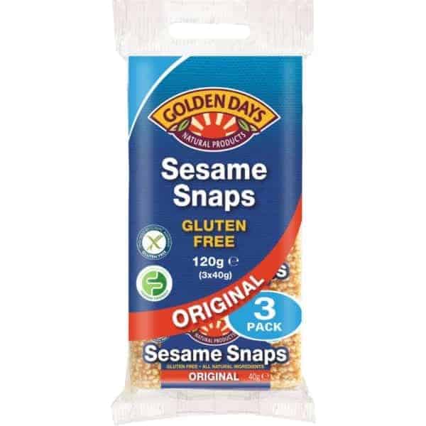 golden days snacks sesame snaps 3x40g